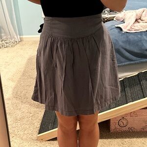 NWT Ann Taylor LOFT Gray Gathered Waist Skirt